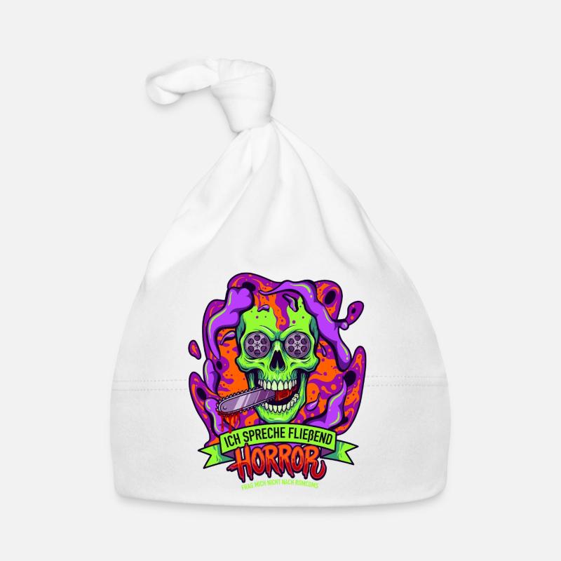 Neon Schädel Horror mit Tentakeln Baby Bio-Mütze