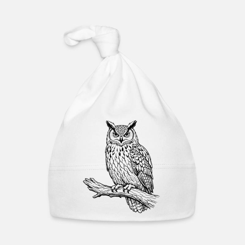 owl on Branch Organic Baby Cap