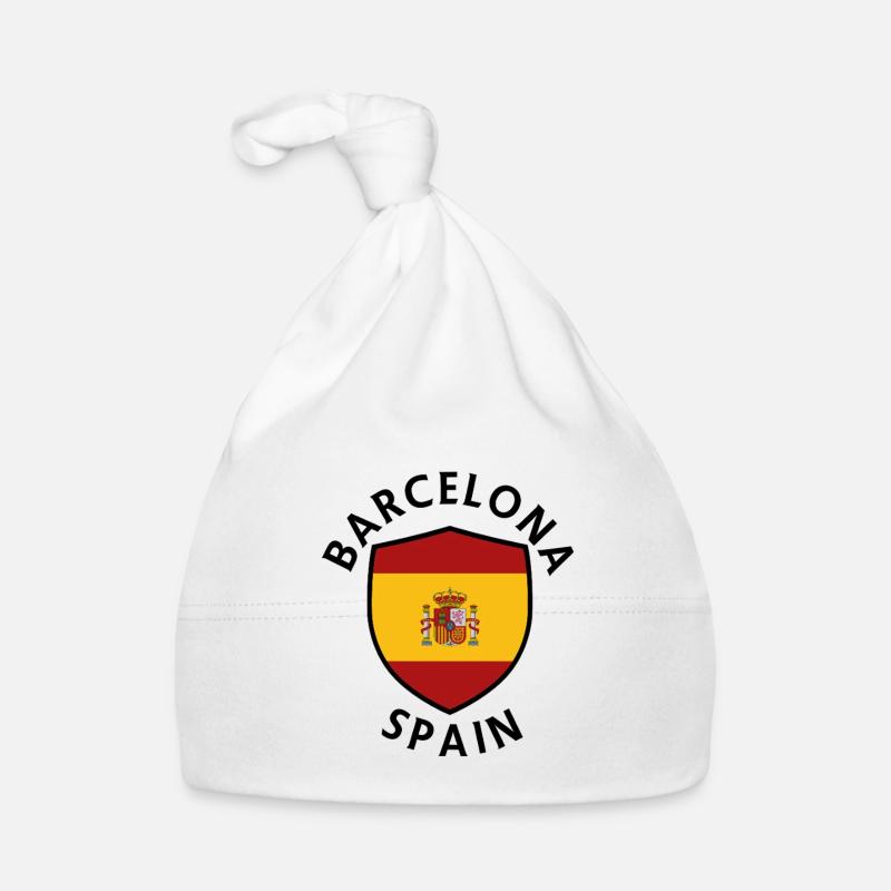 Bouclier de Barcelone dans un drapeau coloré Bonnet bio Bébé