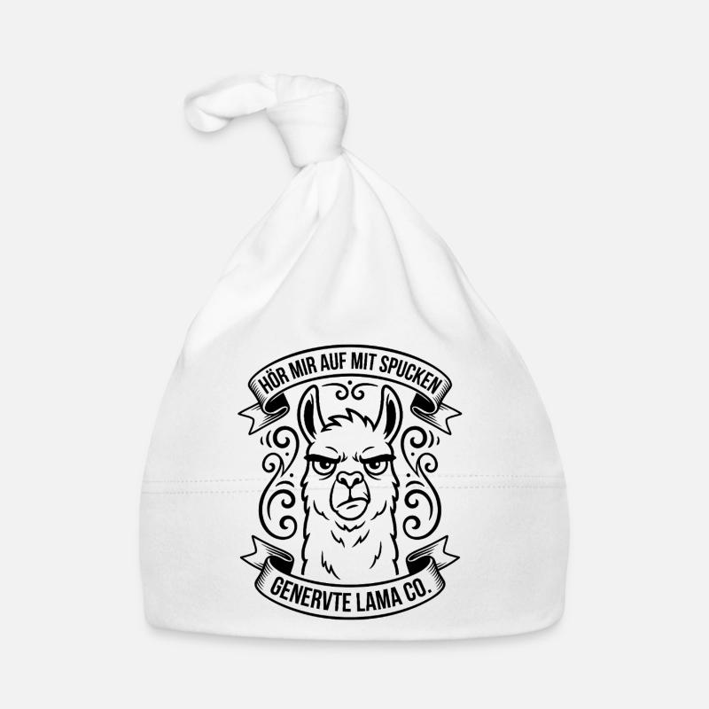 Genervtes Lama mit Spruch Baby Bio-Mütze