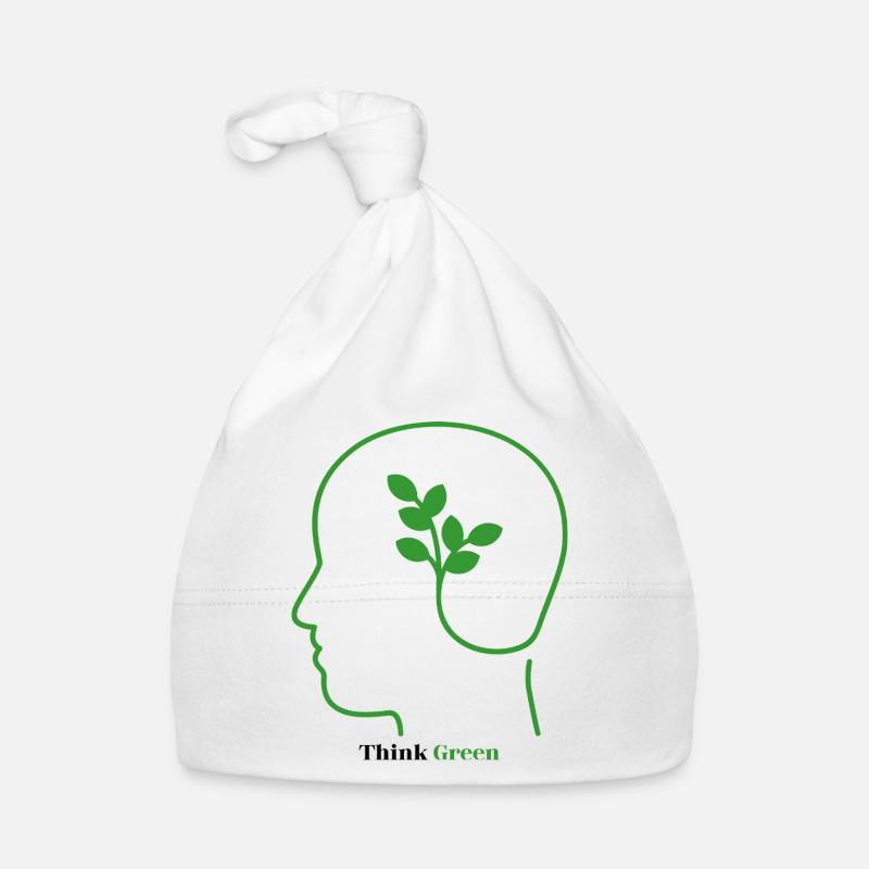 Symbole de plante à pensée verte dans la tête Bonnet bio Bébé