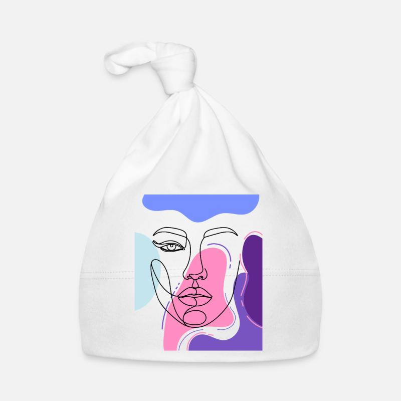 Abstract portrait in colored lines Organic Baby Cap