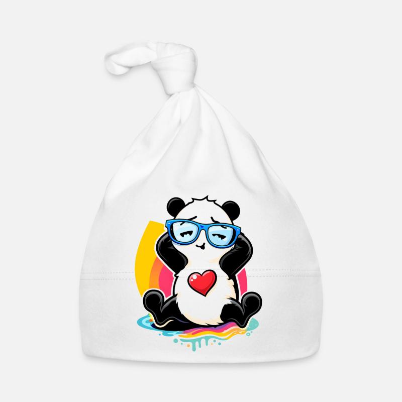 Panda détendu avec des lunettes de soleil Bonnet bio Bébé