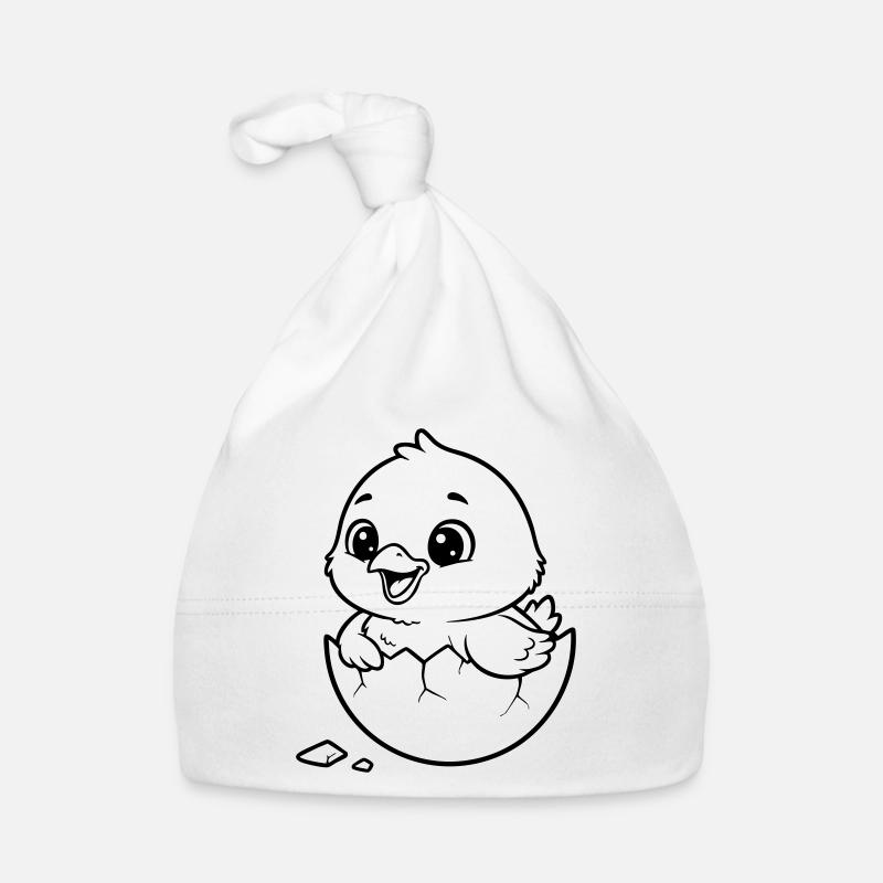 Cute Chick Hatching from Egg Organic Baby Cap