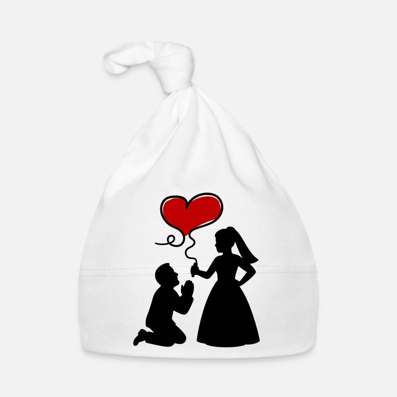 Bride and groom Wedding Organic Baby Cap