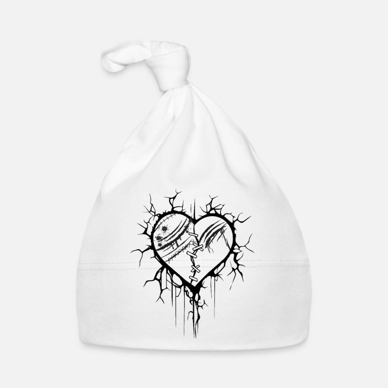 Exploded heart graphic tattoo Organic Baby Cap