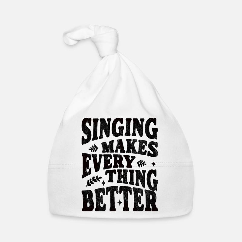 Singing makes everything better - schwarz Baby Bio-Mütze
