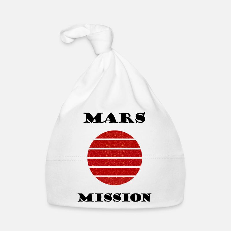 Red Striped Solar Circle Mars Organic Baby Cap