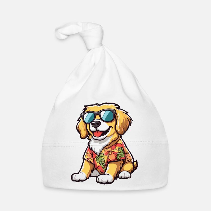 Golden Retriever Hund Comic Urlaub Baby Bio-Mütze