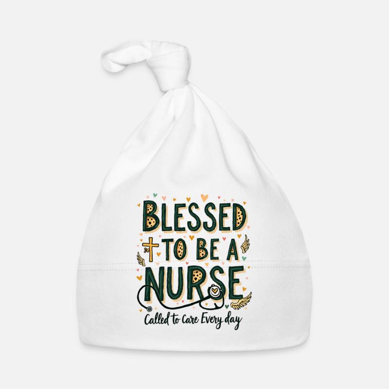 Gesegnet als Krankenschwester Medizin Glaube Gott Organic Baby Cap
