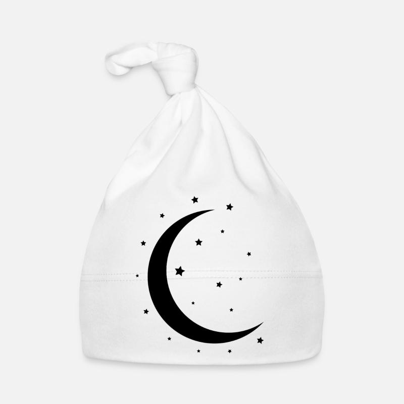 Croissant de Lune et étoiles Bonnet bio Bébé
