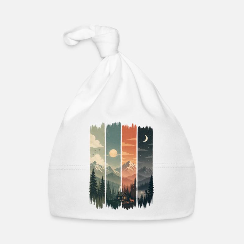Sylvan signs: mountains and huts Organic Baby Cap
