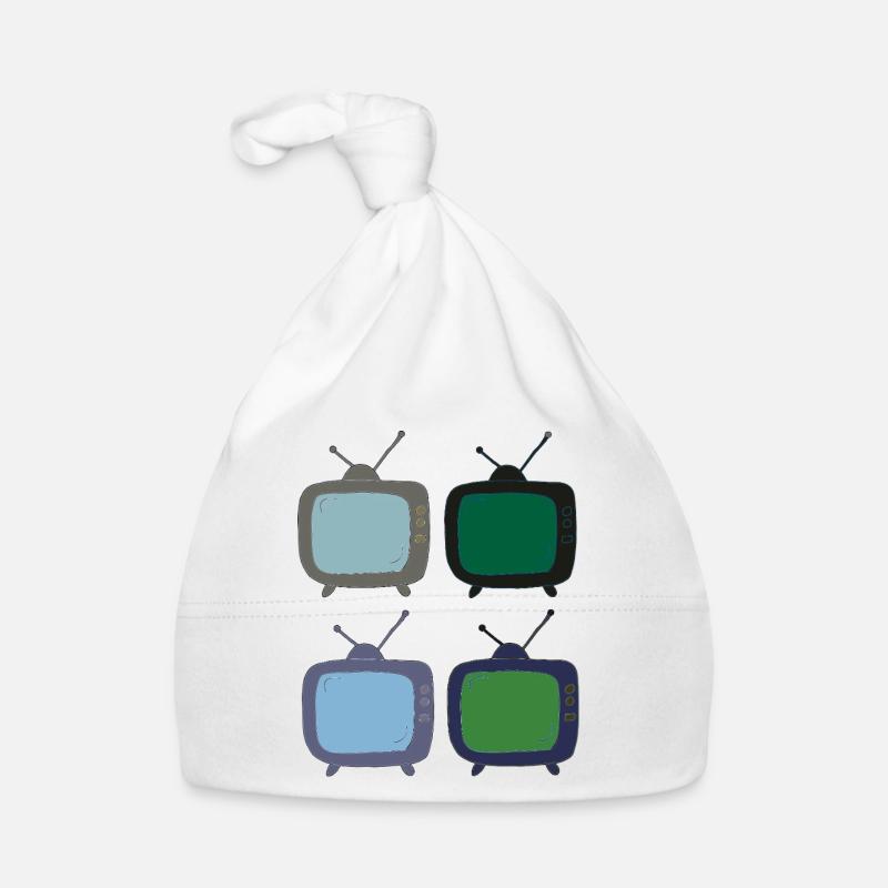 fernseher_4fach_bunt Baby Bio-Mütze