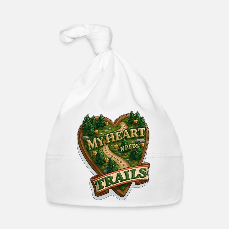 My Heart Needs Trails Nature Hiking Wilderness Organic Baby Cap