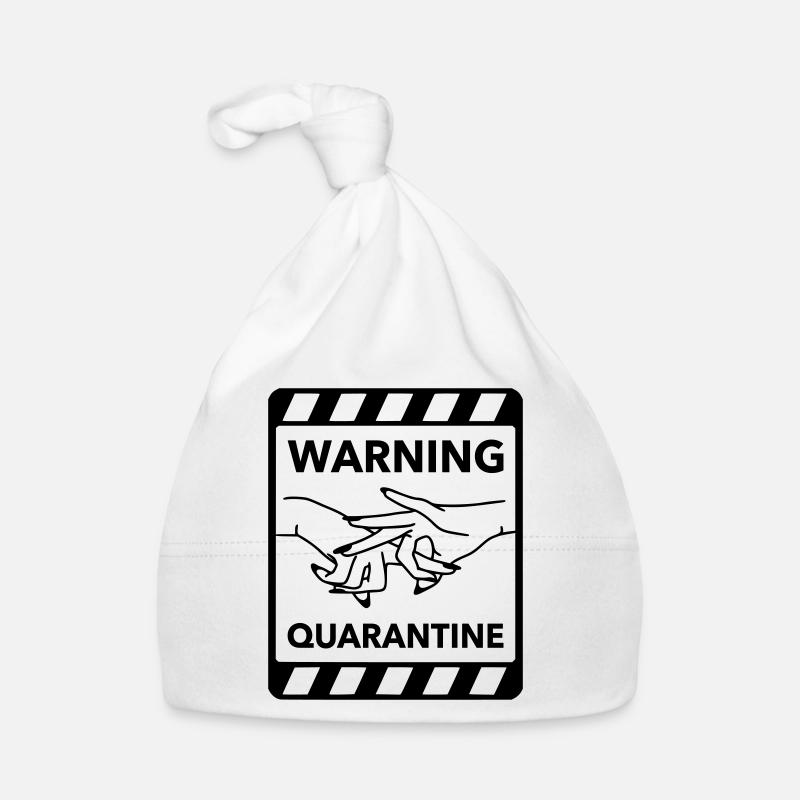 Avertissement : Quarantaine - Bonnet bio Bébé - blanc