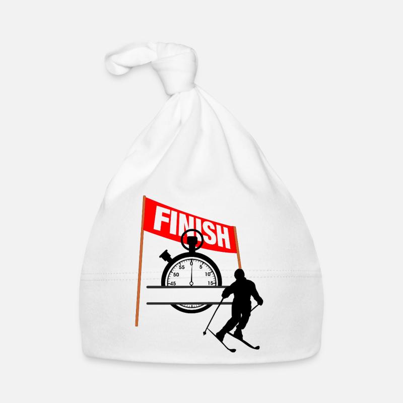 Ski Finish Time Organic Baby Cap