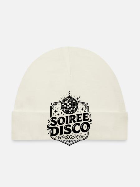 Disco night - Organic Baby Cap - white - Front