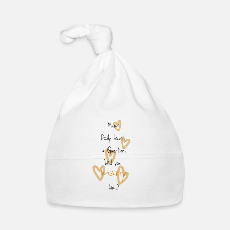 Proposition de mariage, body bébé - Bonnet bio Bébé - blanc