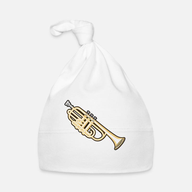 Trompete - Baby Bio-Mütze - Weiß