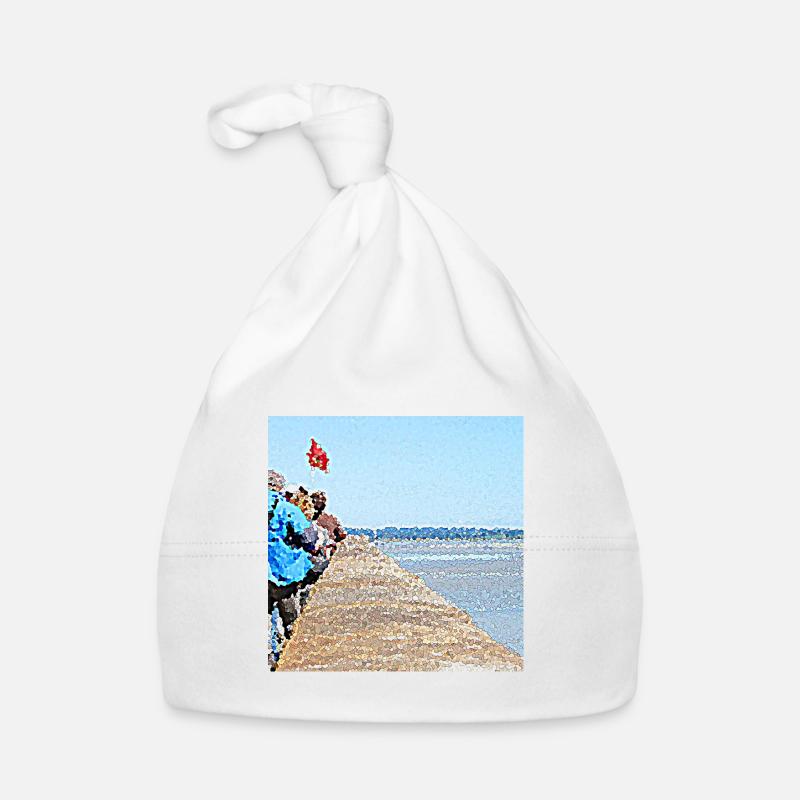 Visitors facing the ocean Organic Baby Cap
