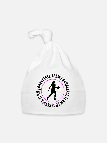 Basketball Team Club Woman - Organic Baby Cap - white - Front