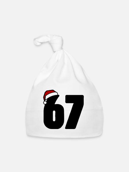 67 Numéro Noël - Bonnet bio Bébé - blanc - Devant