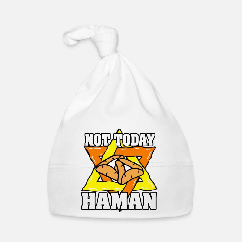 Pas aujourd’hui Haman Pourim Judaïsme - Bonnet bio Bébé - blanc