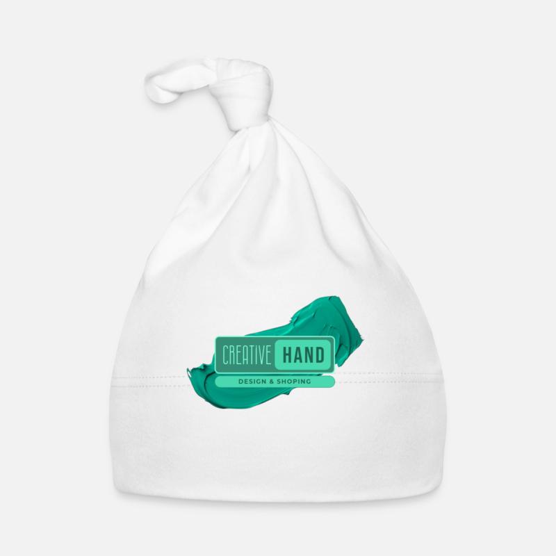 Logo de peinture / couleur - CreativeHand - Bonnet bio Bébé - blanc