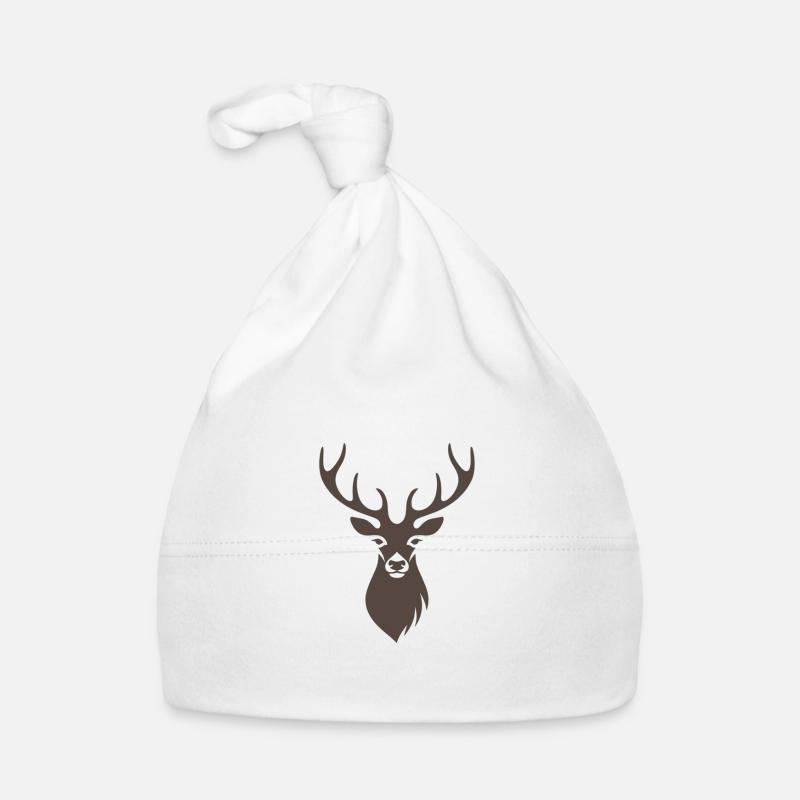 Cerf animal cerf - Bonnet bio Bébé - blanc
