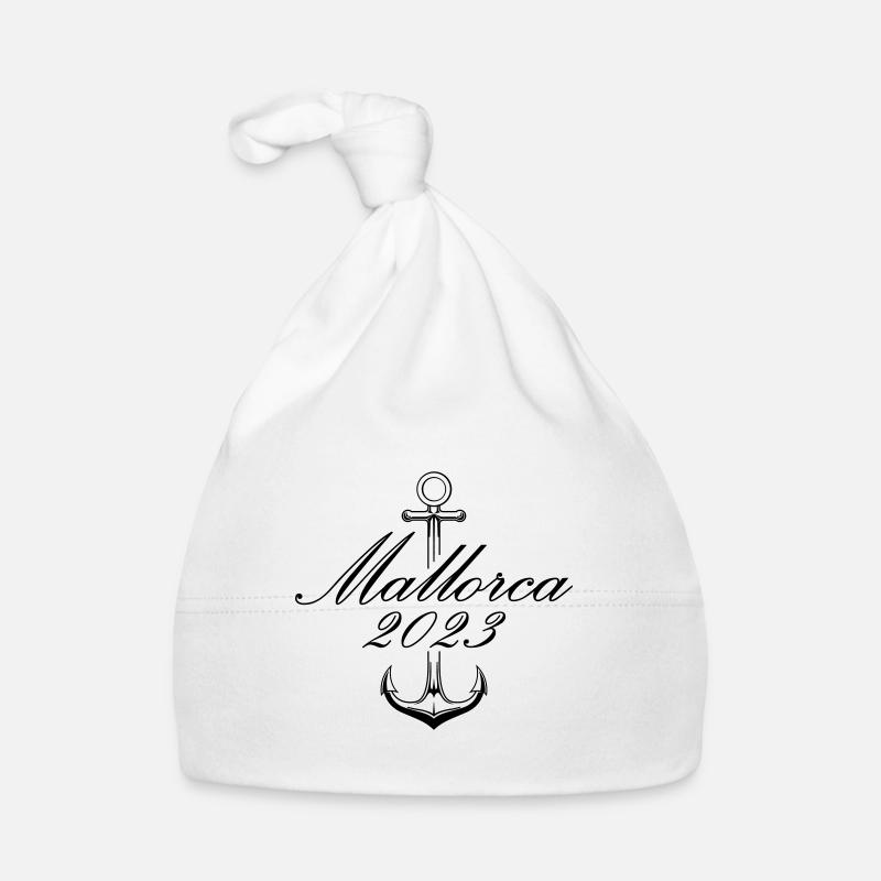 Mallorca 2023 Anker - Baby Bio-Mütze - Weiß