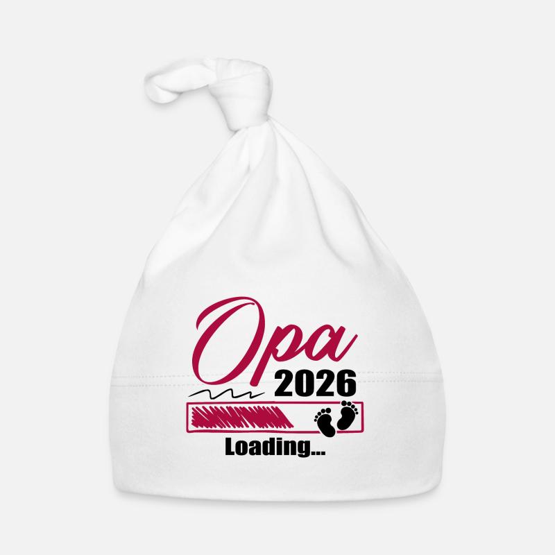 Werdender Opa 2026 Opa loading Geschenk Männer - Baby Bio-Mütze - Weiß