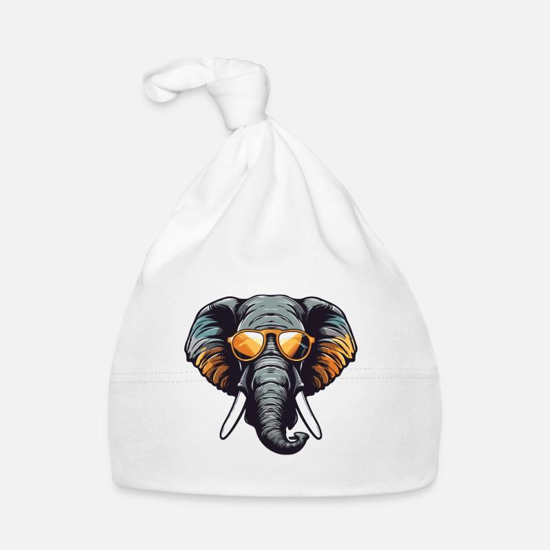 Elefant Kopf Porträt Cool Baby Bio-Mütze