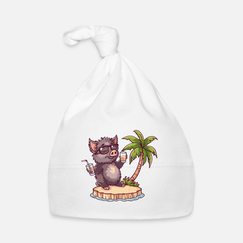 Cochon Été Sanglier Bonnet bio Bébé