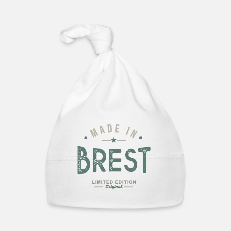 MADE IN BREST cadeau pour les bretons - Bonnet bio Bébé - blanc