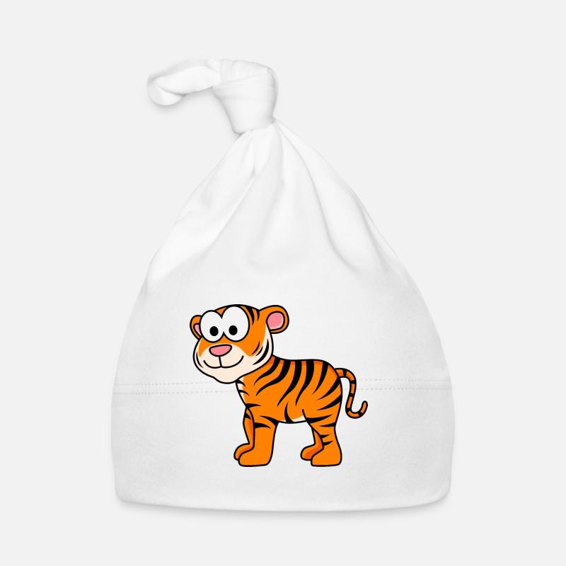 Tiger Comic Tier - Baby Bio-Mütze - Weiß
