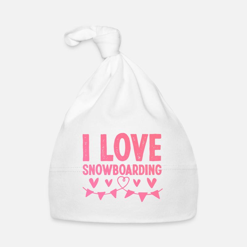 Ich liebe Snowboarding Baby Bio-Mütze