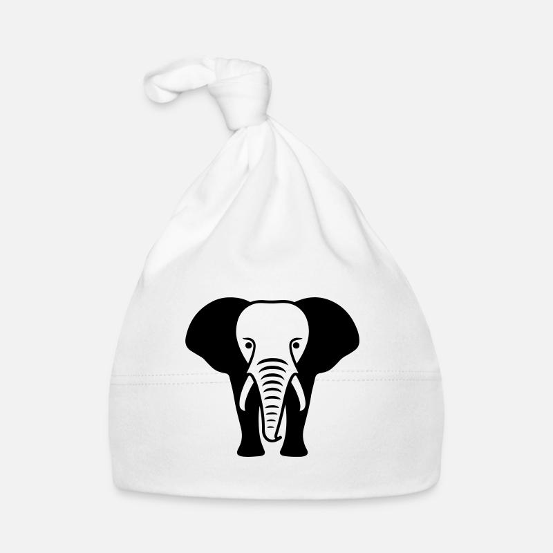 Elefant Tier Silhouette Baby Bio-Mütze