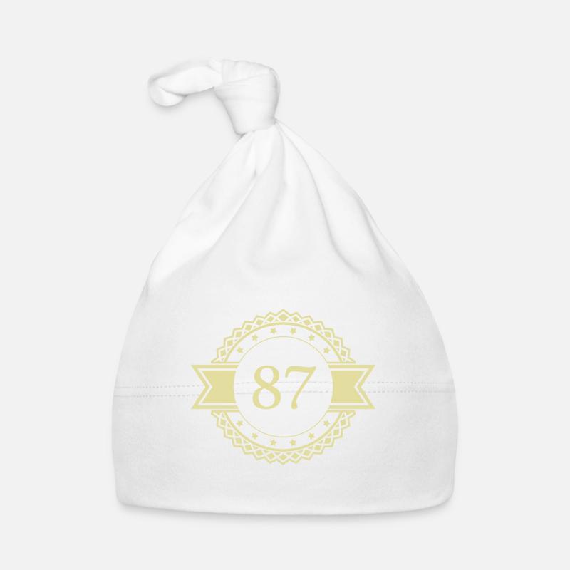 87 Number Emblem Organic Baby Cap