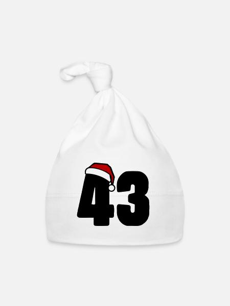 43 Numéro Noël - Bonnet bio Bébé - blanc - Devant