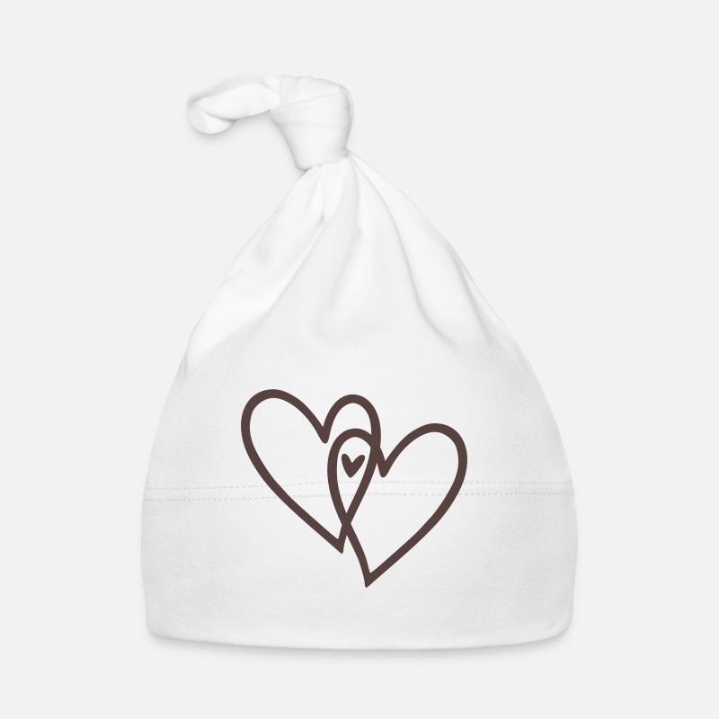 2 Herzen plus 1 Baby Bio-Mütze