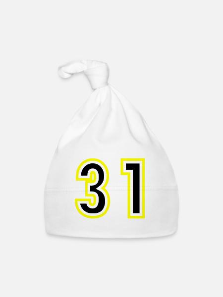 31 Nombre Collège - Bonnet bio Bébé - blanc - Devant