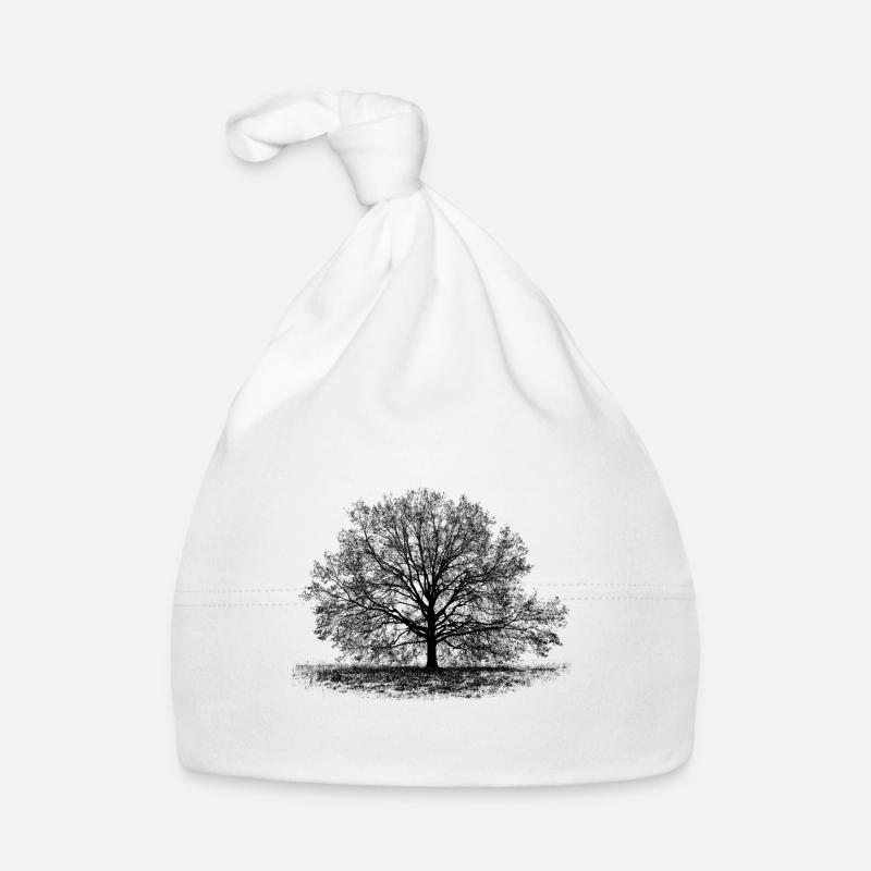 Baum in Schwarz Baby Bio-Mütze