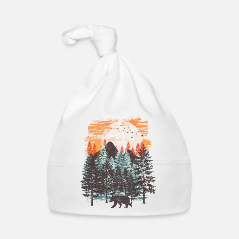 Forest landscape (Bear) Organic Baby Cap