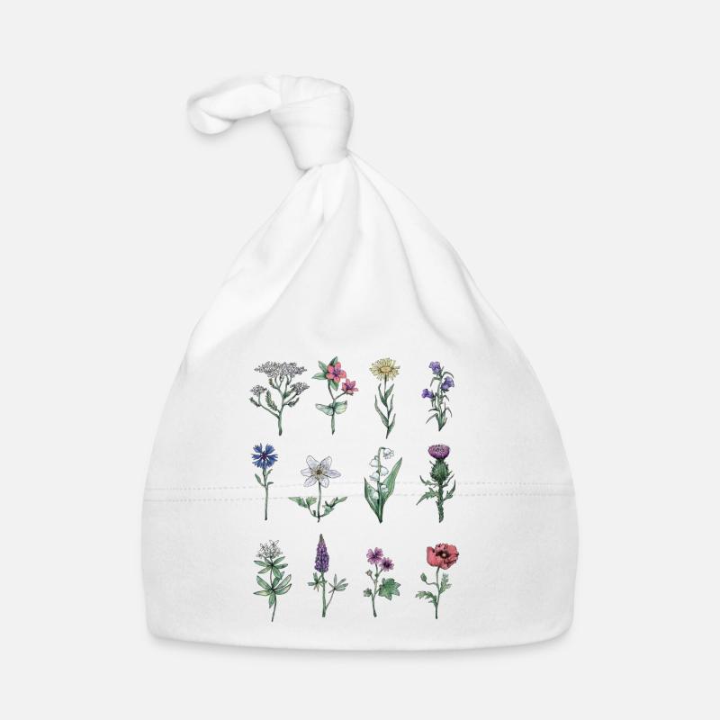 Différentes fleurs sauvages Bonnet bio Bébé