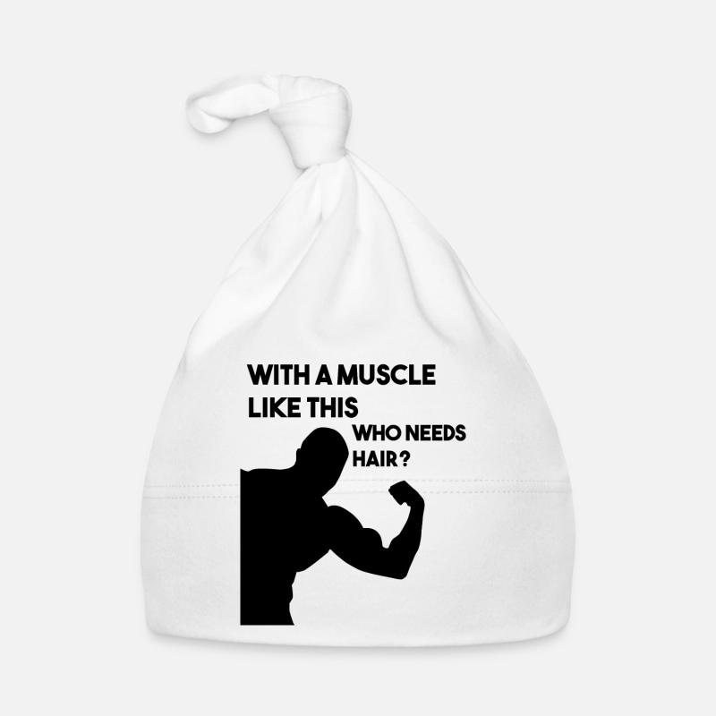 Muscles et calvitie - Bonnet bio Bébé - blanc