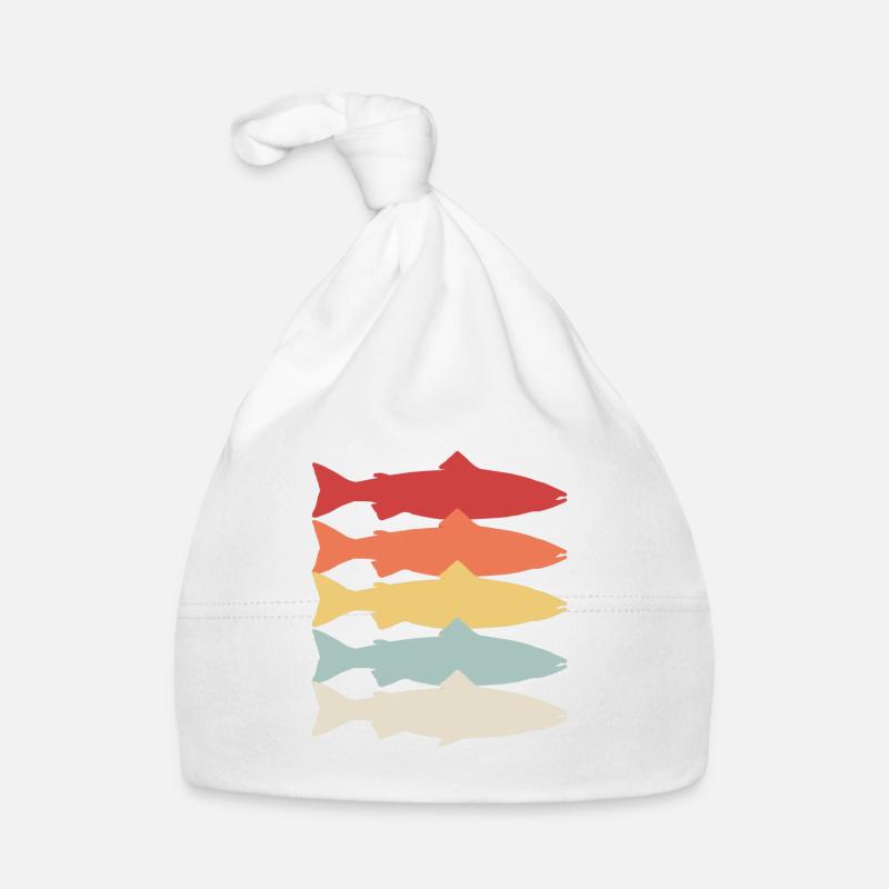 saumon de l’Atlantique Saumon Pêche d’eau douce Cadeau - Bonnet bio Bébé - blanc