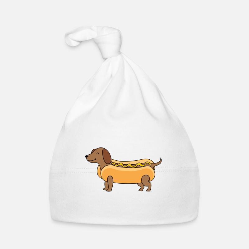 Dackel Hot Dog Baby Bio-Mütze