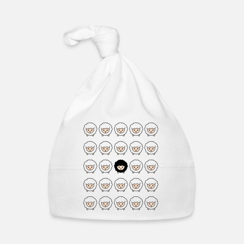 Black sheep outsider sheep gift Organic Baby Cap