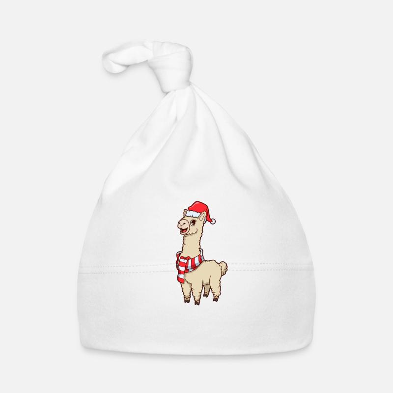 Agneau de Noël - Polaire Navidad - Bonnet bio Bébé - blanc