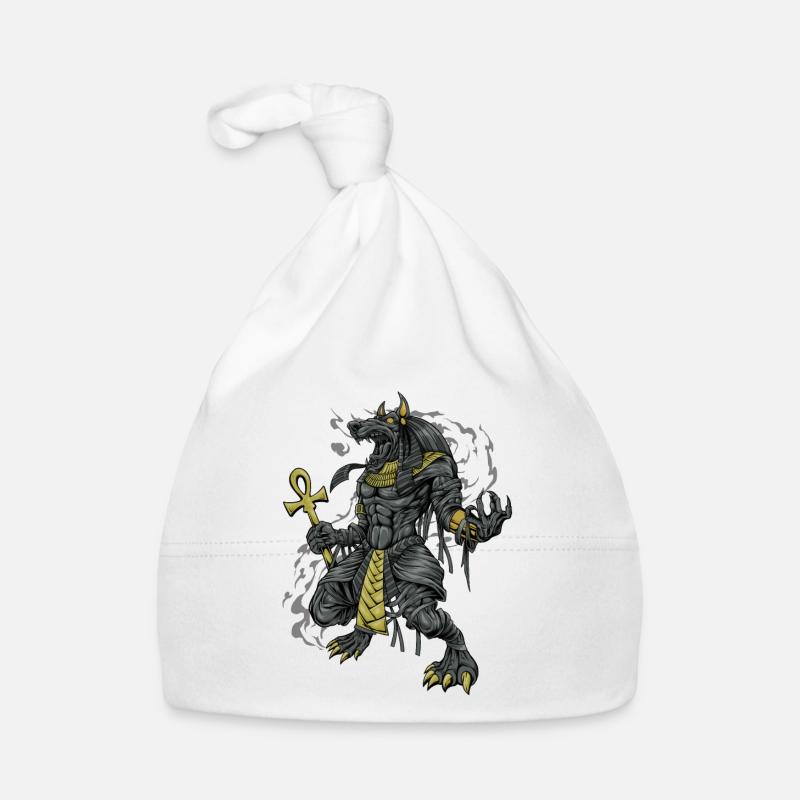Dieu égyptien Anubis - Bonnet bio Bébé - blanc